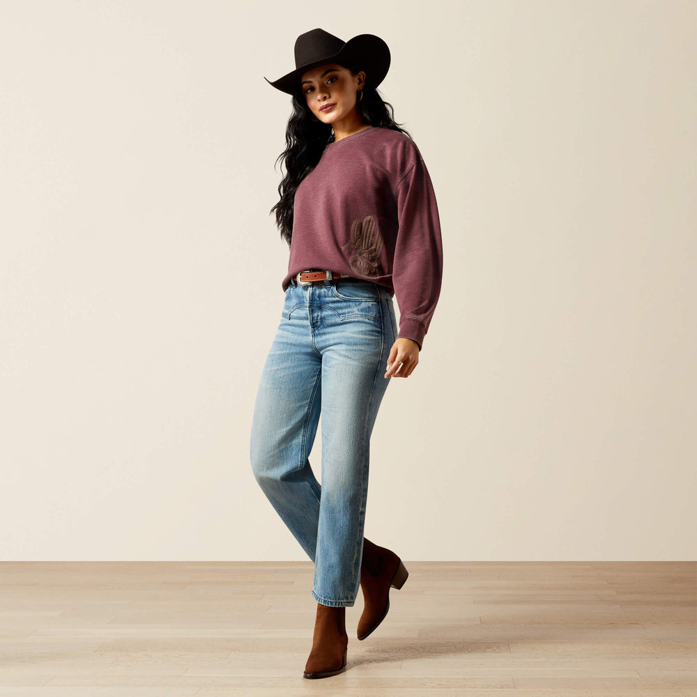 Ariat Ultra High Rise Cheyenne Yoke Tomboy Straight Leg Jean On Sale