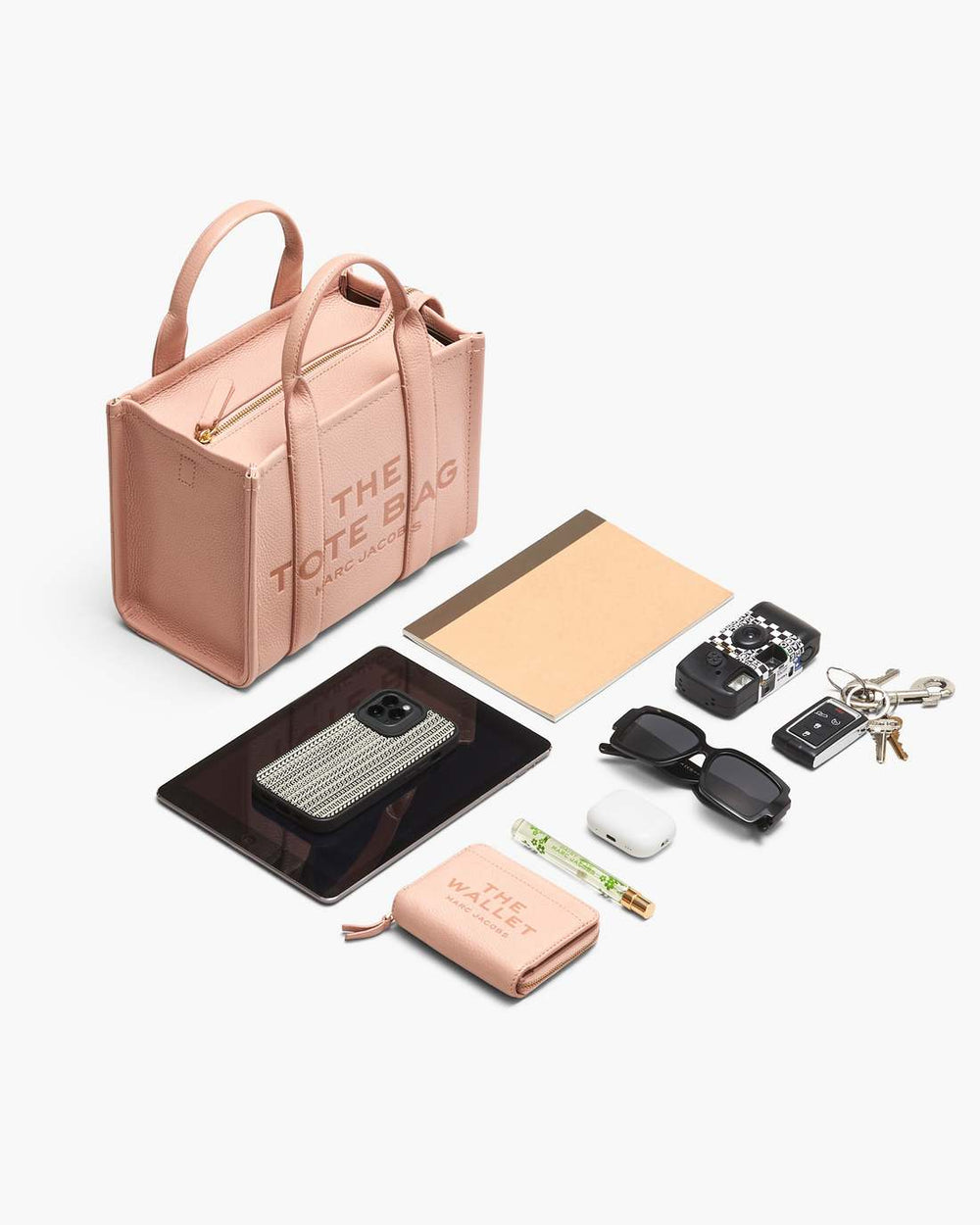 Marc Jacobs The Daisy Doodle Canvas Small Tote Bag Beige Multi