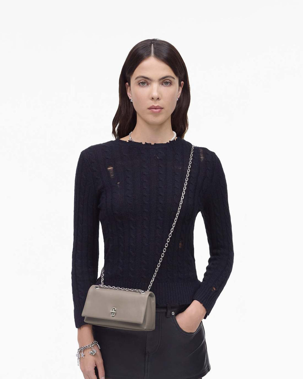 Marc Jacobs The Dual Chain Mini Bag Cement